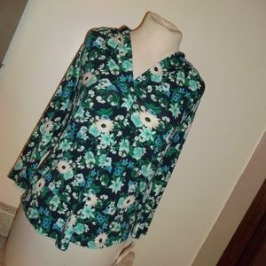 NWT CHARTER CLUB PETITE SMALL INTRPD BLUE CMB TOP